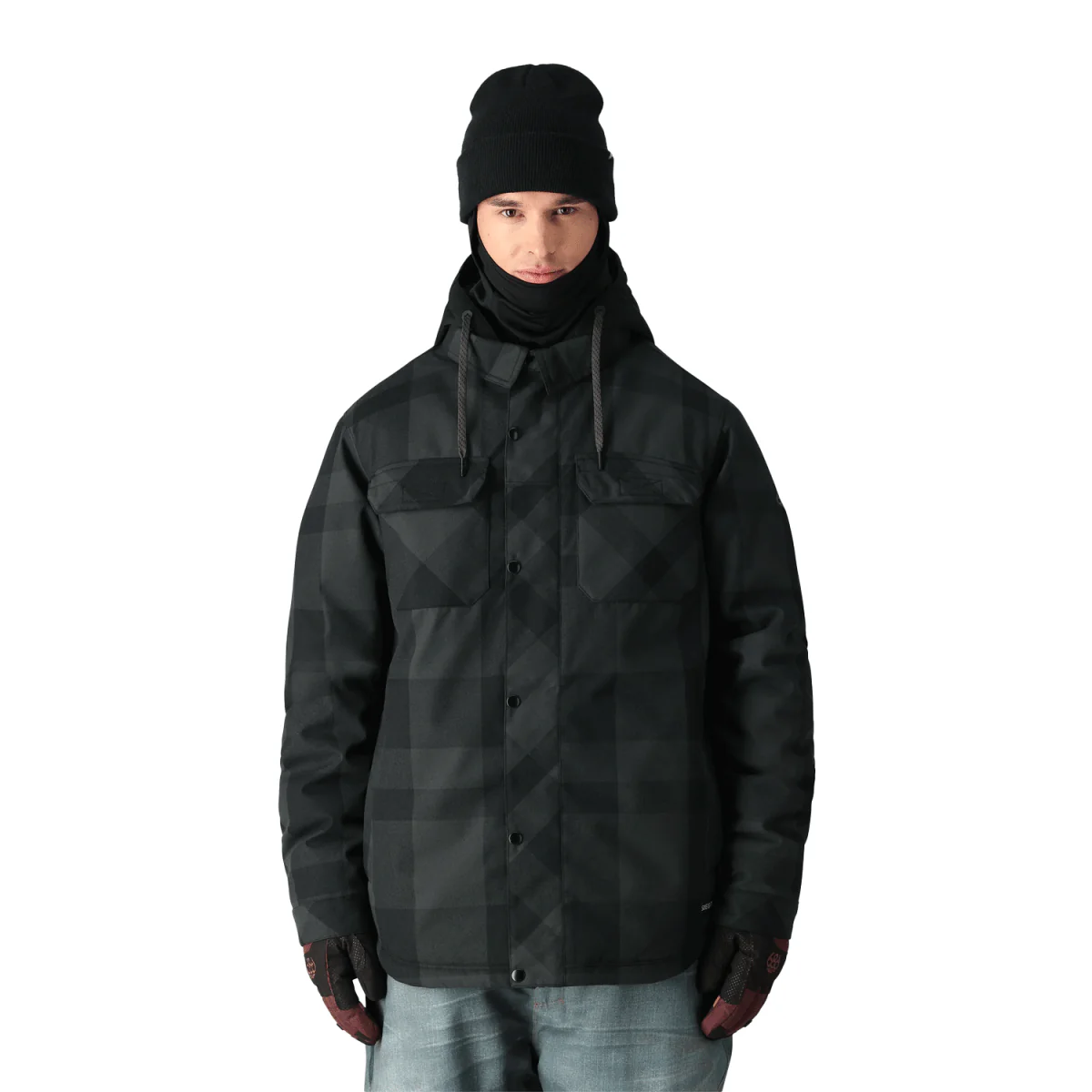 686 Men's Woodland Jacket 2025 Tonal Black Plaid