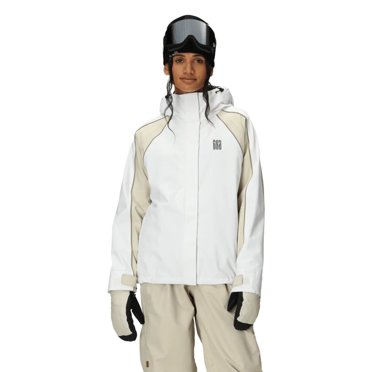 686 Women's Hologram Shell Jacket 2026 White Colorblock