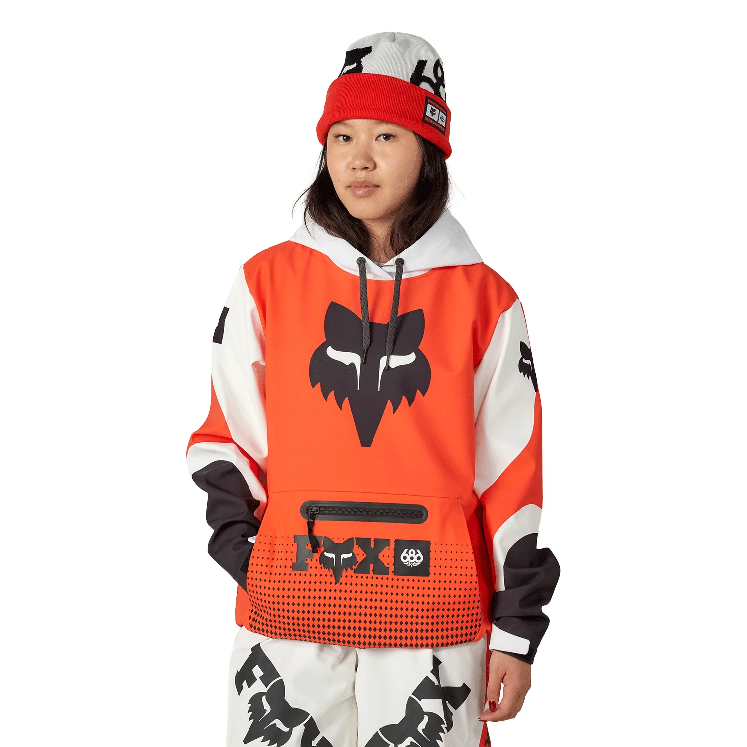 686 x Fox Women's 97 Waterproof Hoody 2026 Fox Flare Colourblock