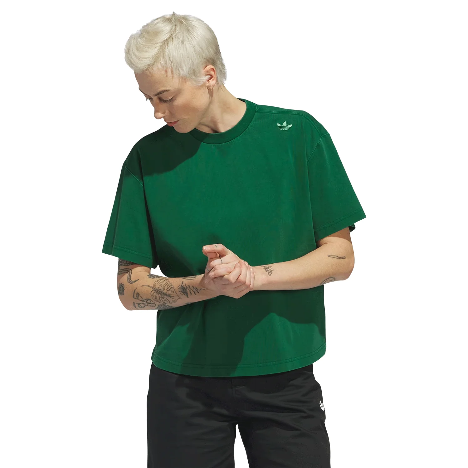 Adidas Women's Skate T Shirt Dark Green
