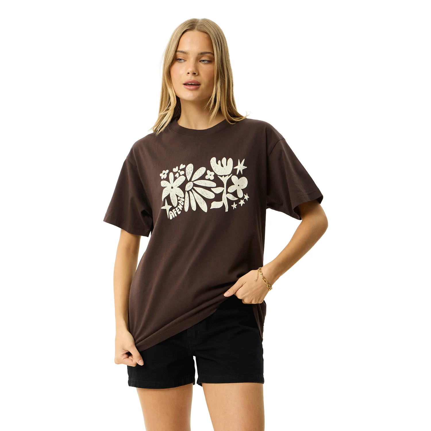 Afends Women's Garden Variety T Shirt Coffee
