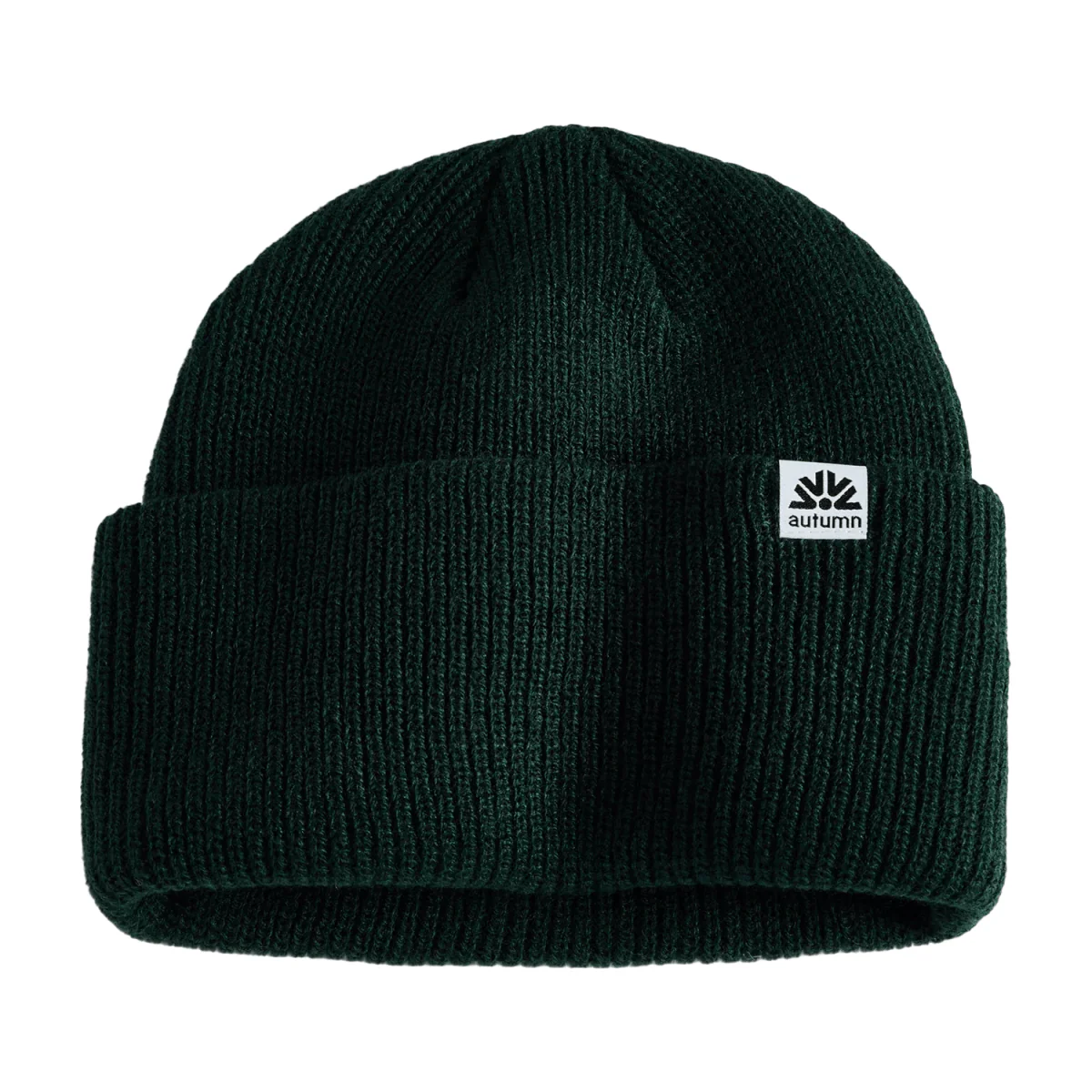 Autumn Simple High Cuff Beanie Trek Green