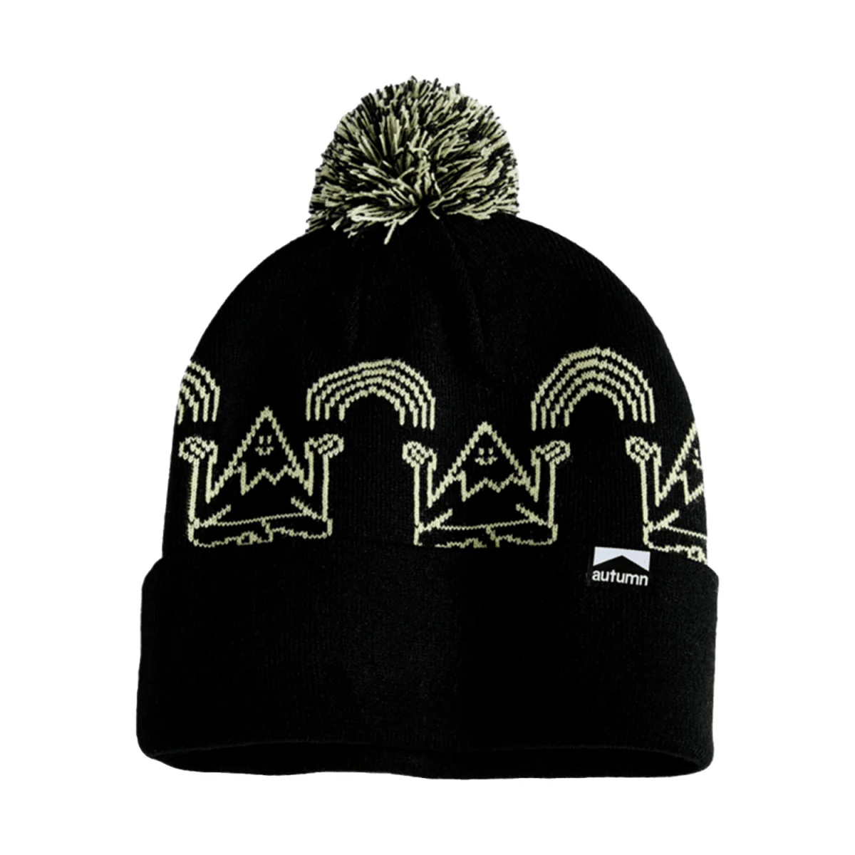 Autumn Surplus Mindful Mountain Pom Beanie Black