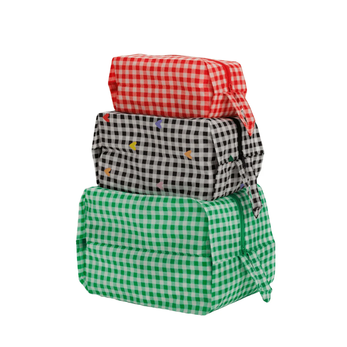 Baggu 3D Zip Bag Set Gingham