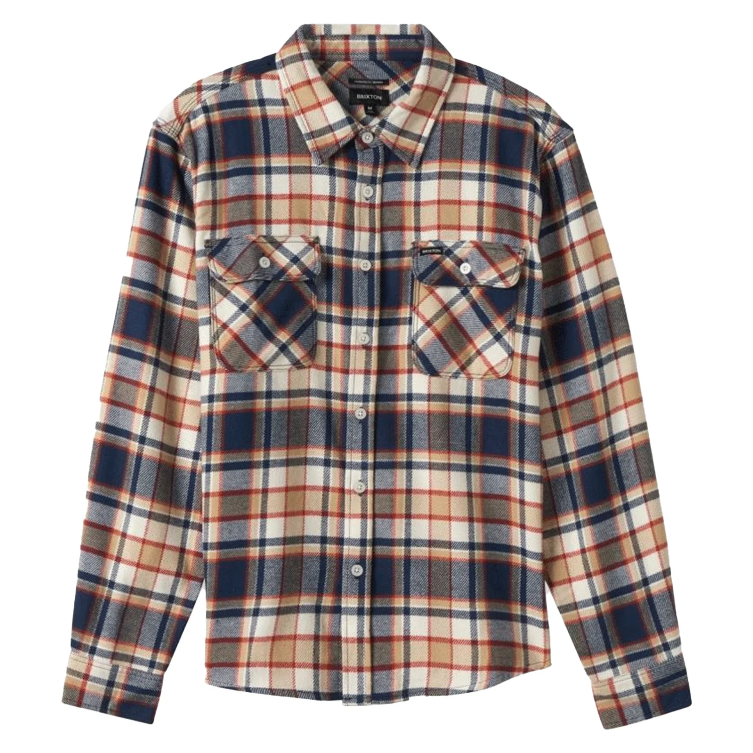 Brixton Men's Bowery L/S Flannel Shirt Washed Navy/Barn Red/Off White