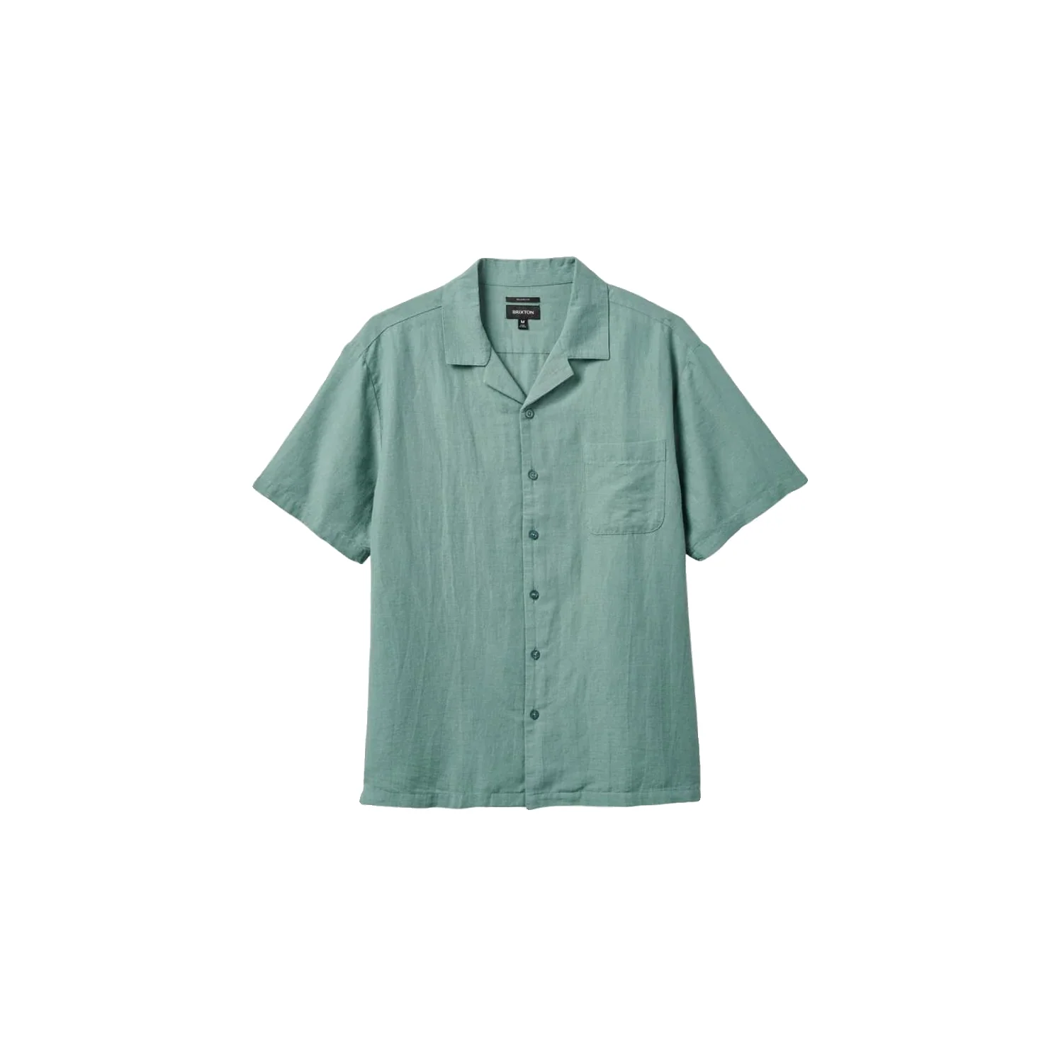 Brixton Men's Bunker Linen Blend S/S Shirt Chinois Green