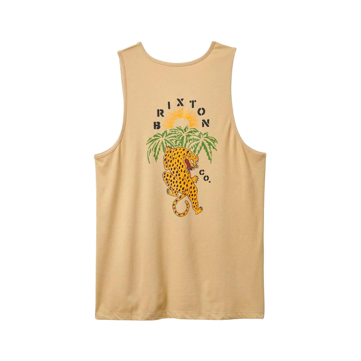 Brixton Men's Palm Jaguar Tank Top Oak Milk