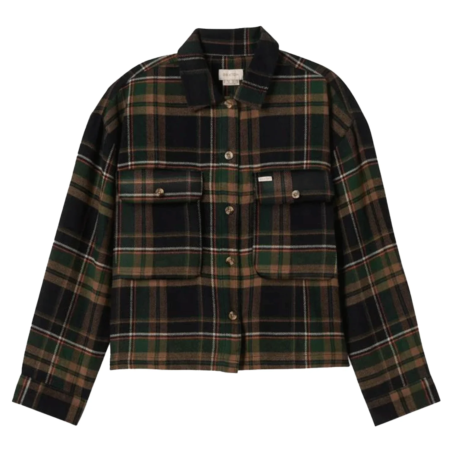 Brixton Women's Bowery L/S Flannel Shirt Black/Pine Needle