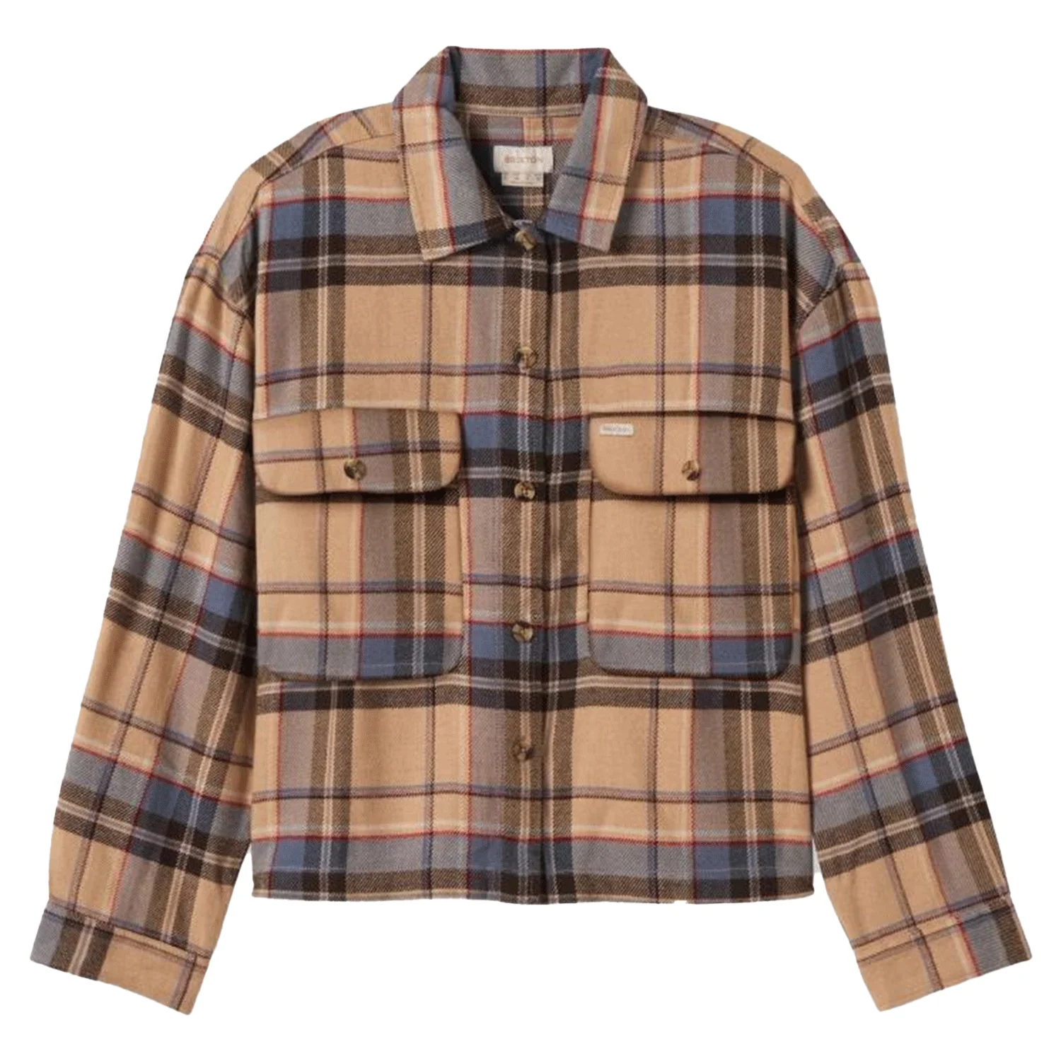 Brixton Women's Bowery L/S Flannel Shirt Sesame/Flint Blue