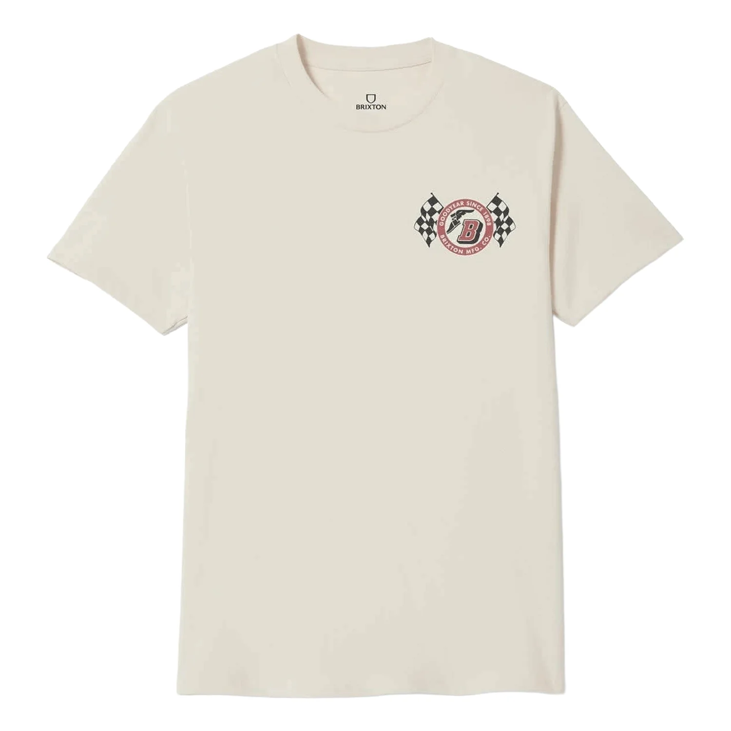 Brixton x Goodyear Men's Speedway Standard T Shirt Cream