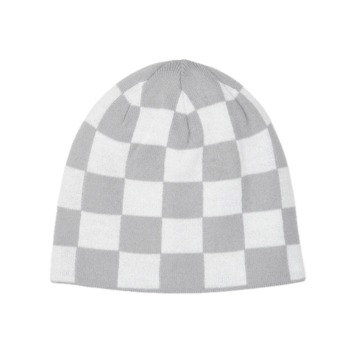 Corduroy Checkmate Reversible Skully Beanie White