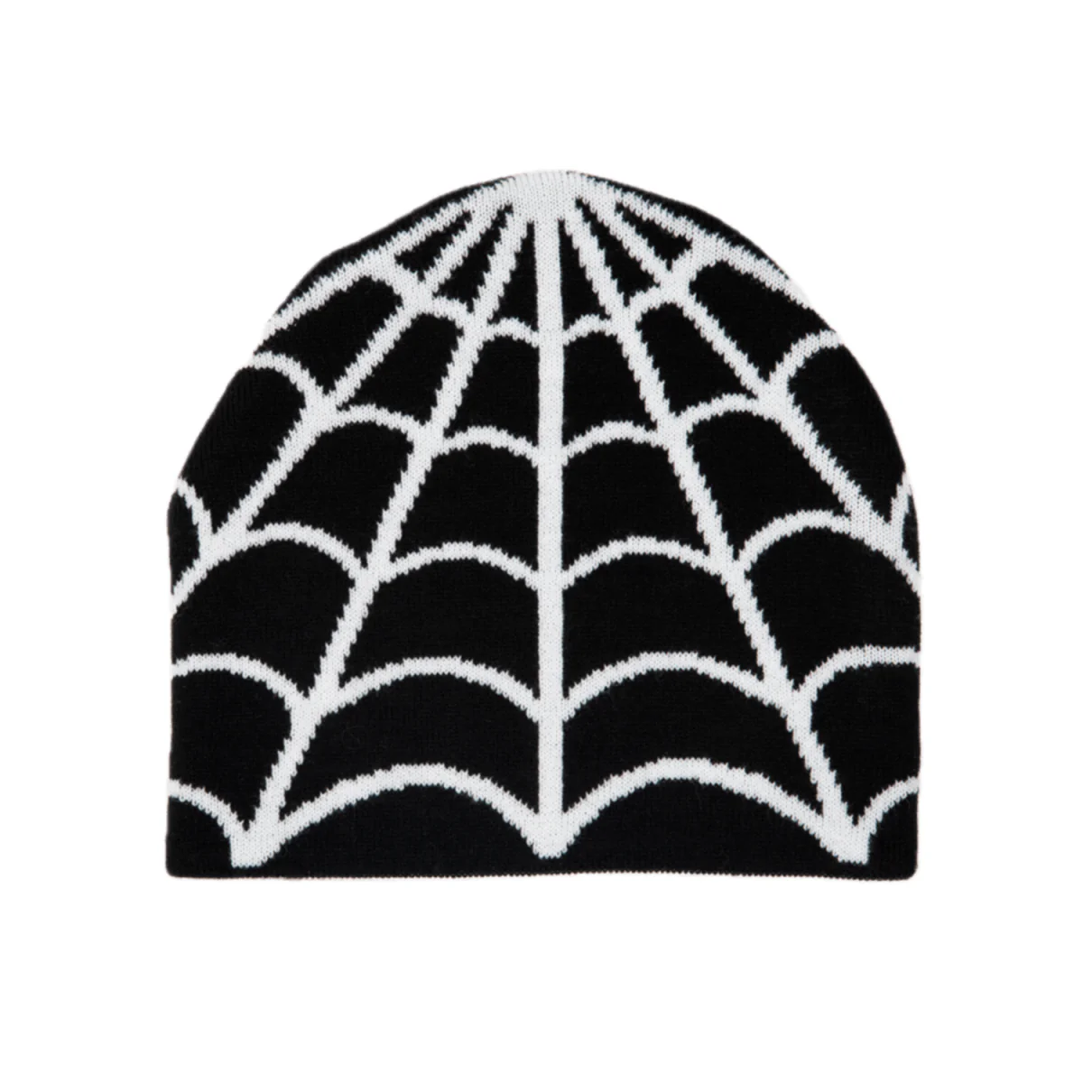 Corduroy Cobweb Reversible Skully Beanie Black