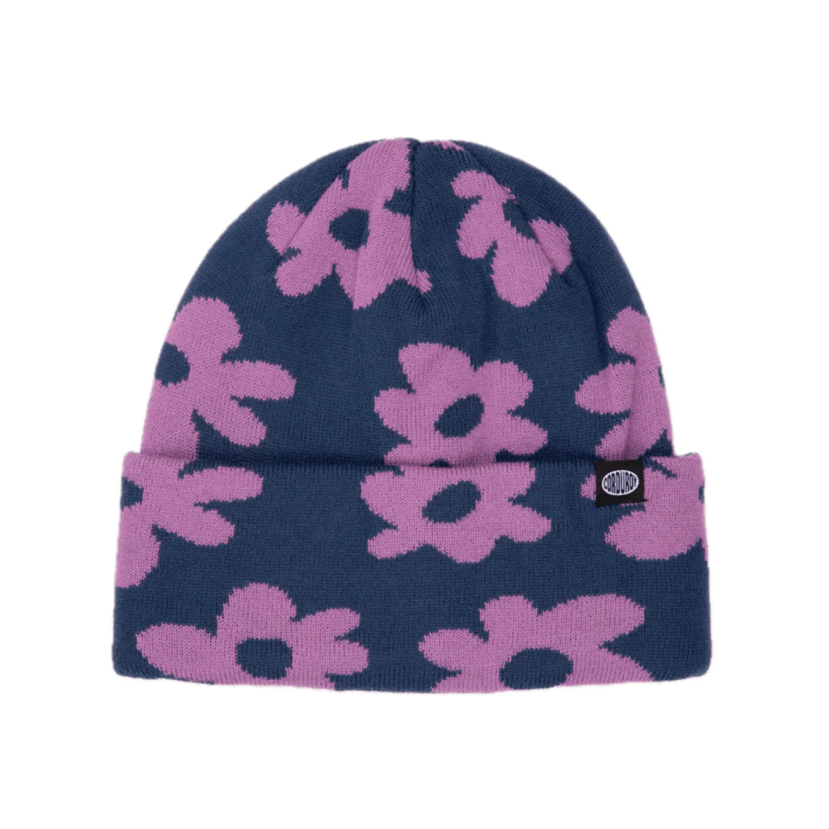Corduroy Wildflower Beanie Purple