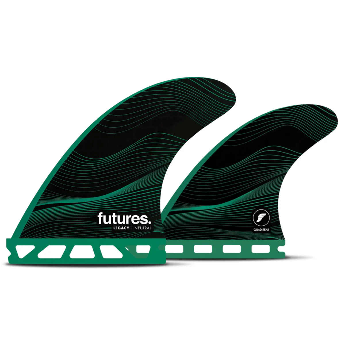 Futures Quad F6 Honeycomb Surf Fins Green Medium