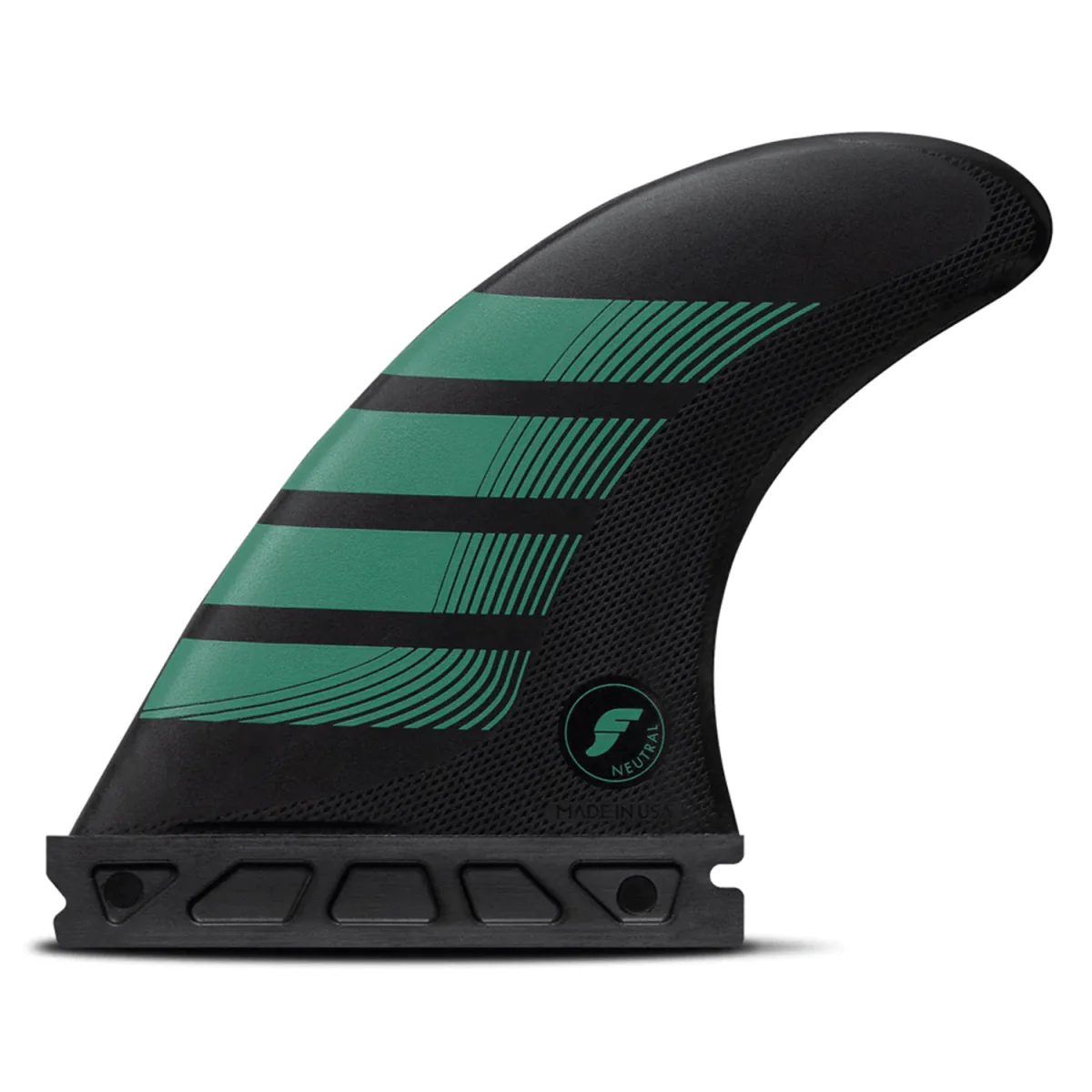 Futures F6 Thruster Alpha Carbon/Teal Surf Fins Medium