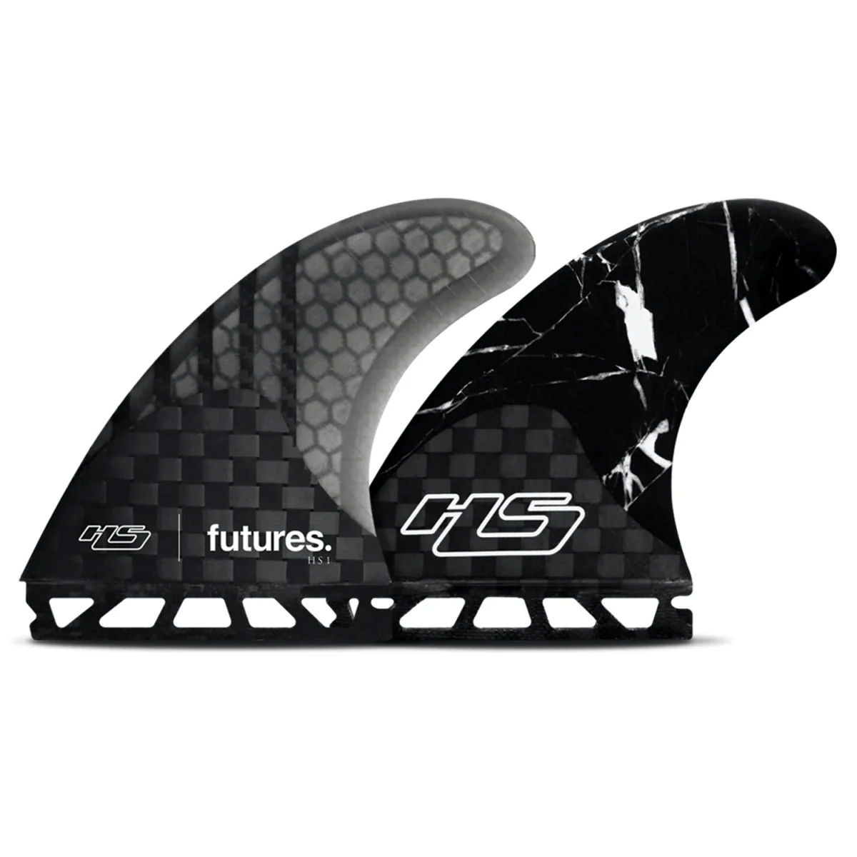 Futures HS1 Thruster GEN Series Black Marble Surf Fins Large