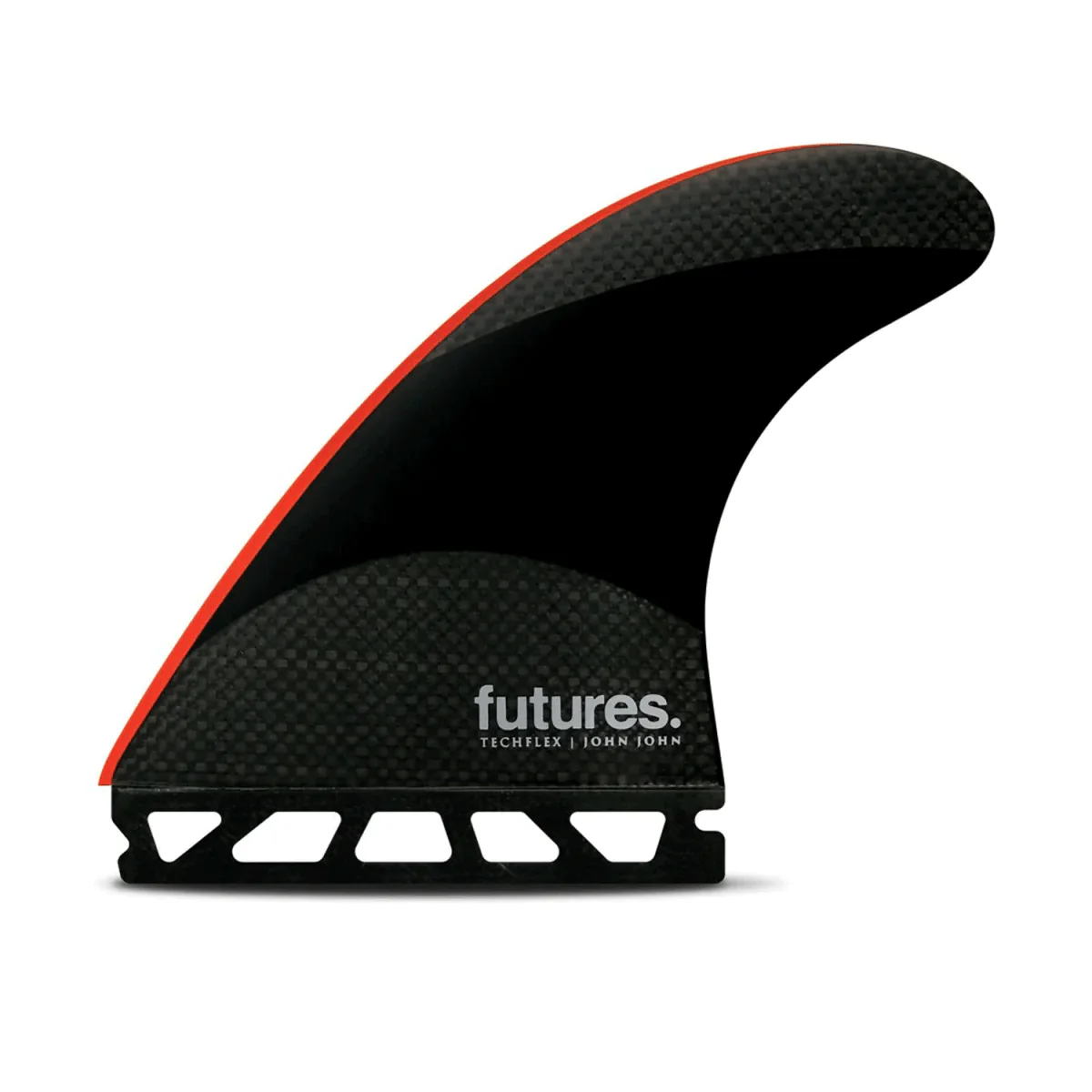 Futures Thruster JJ-2 Techflex Surf Fins Black/Neon Red Large