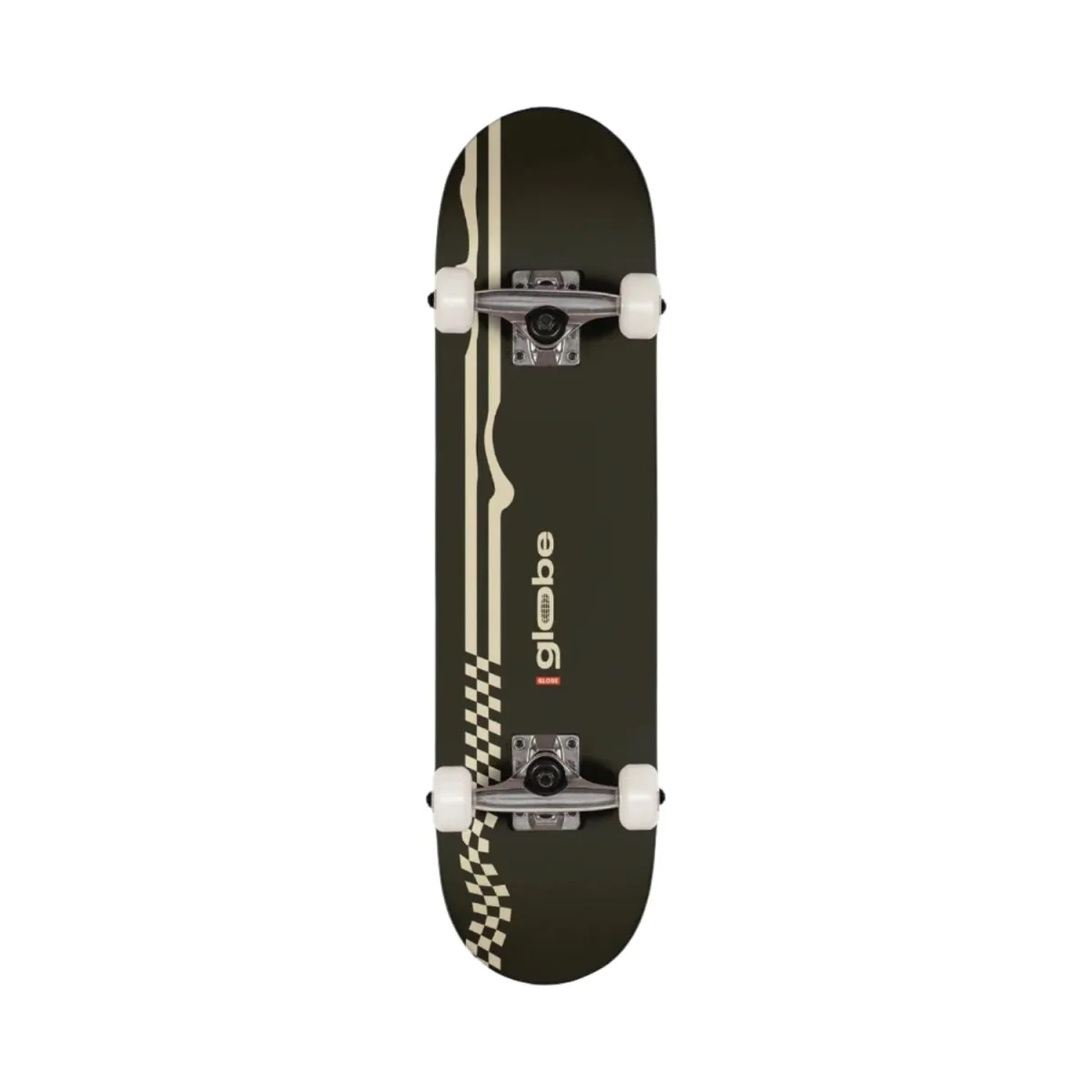 Globe Racer Mini Skate Deck Black/Off-White 7"