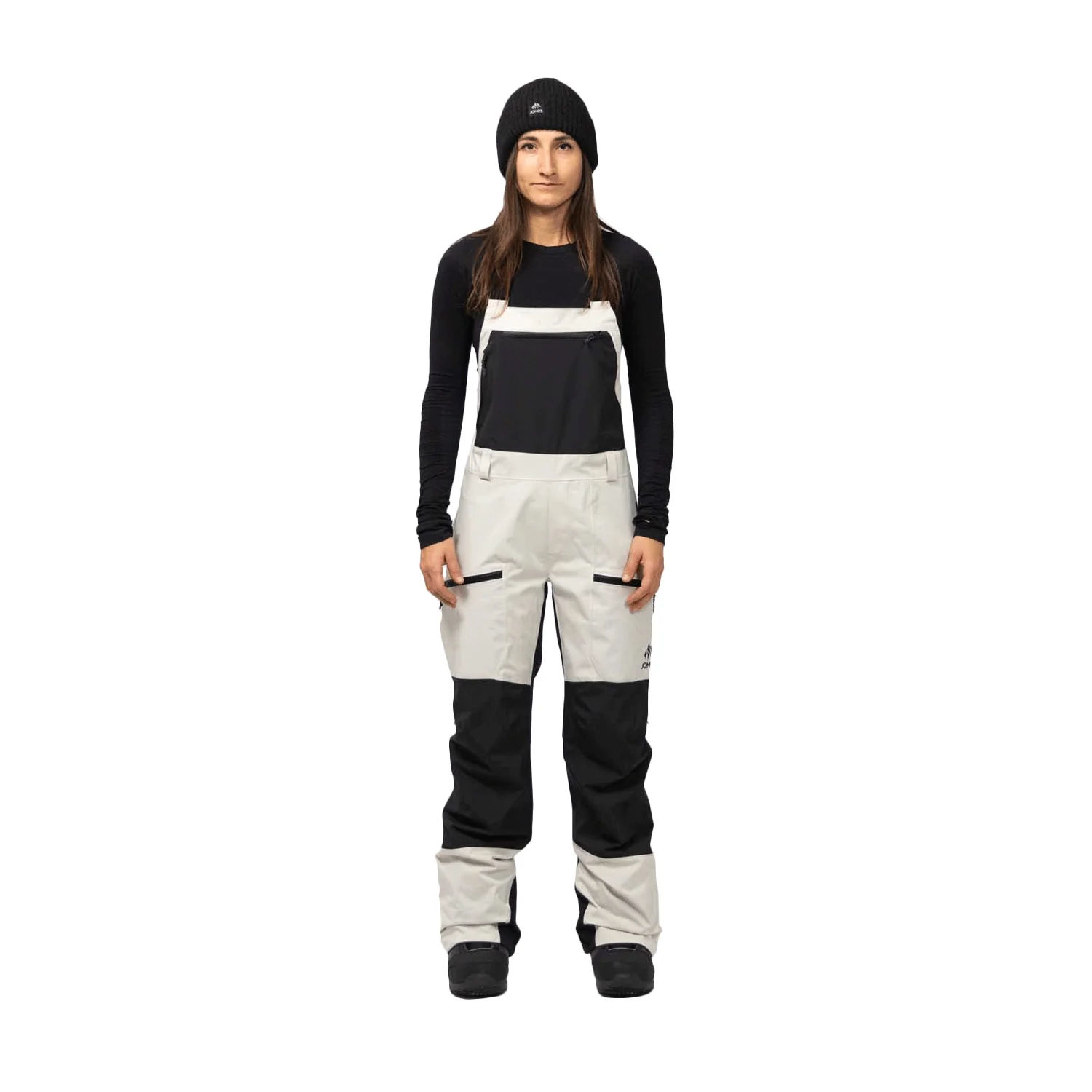 Jones Women's Mtn Surf Recycled Bib Pant 2024 Mineral Grey/Stealth Grey