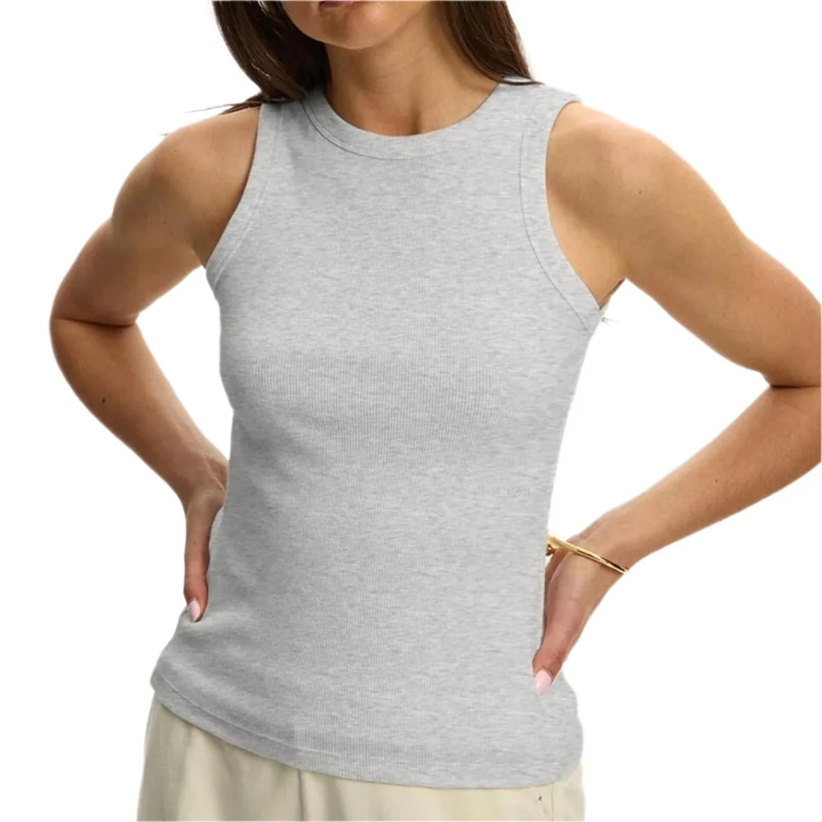 Kuwalla-Tee Women's Alex Rib Racer Light Heather Grey