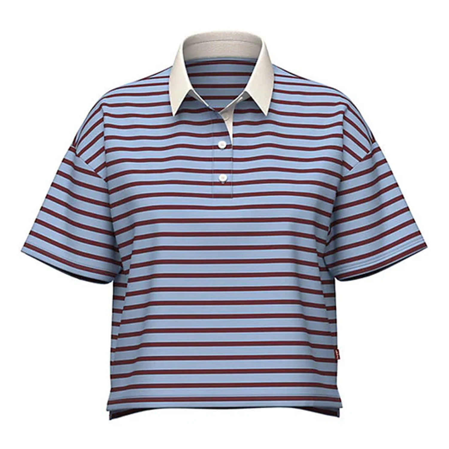 Levis Women's Aries Rugby Polo Allie Stripe Chambray B Blue