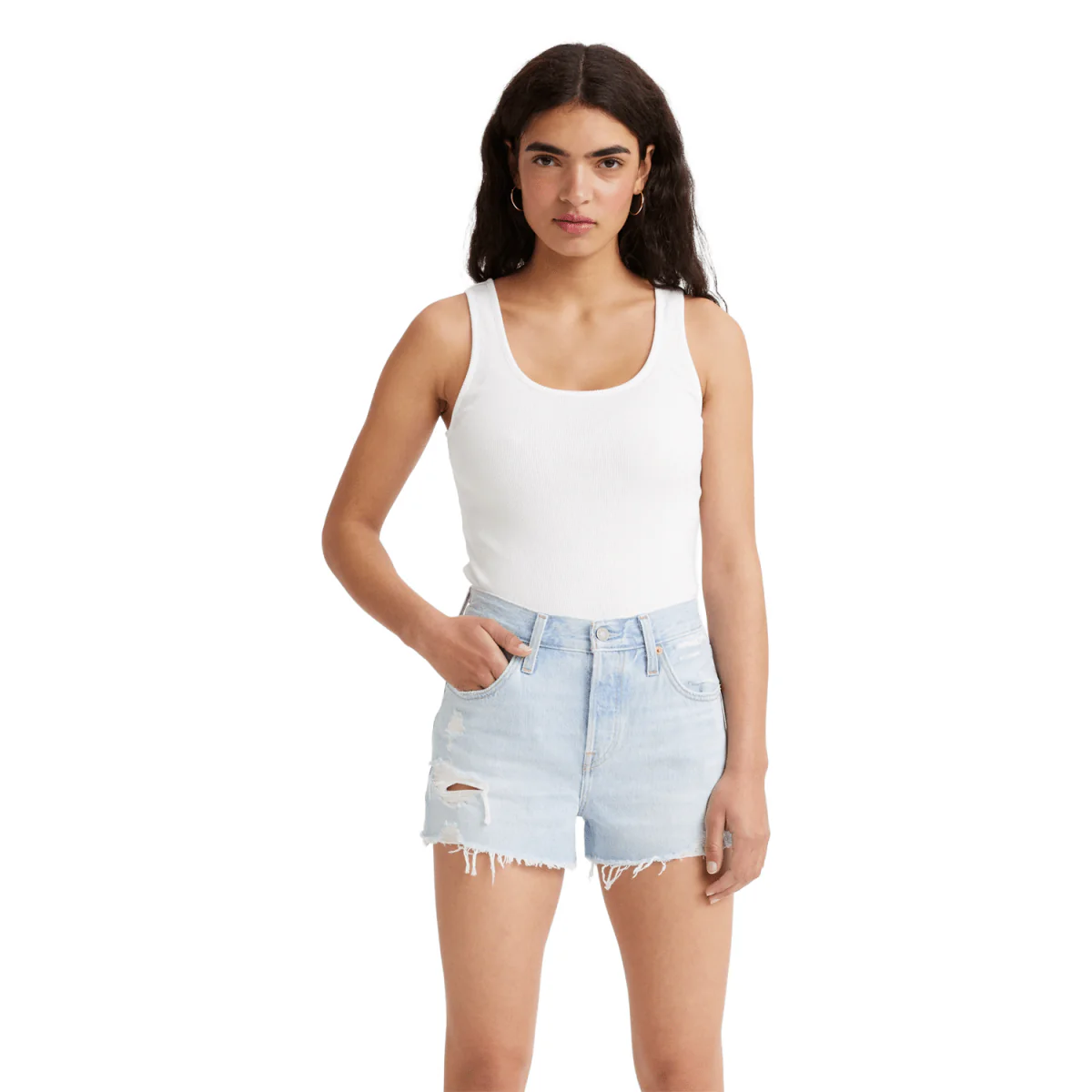 Levis Women's Essential Rib Tank White Neutral