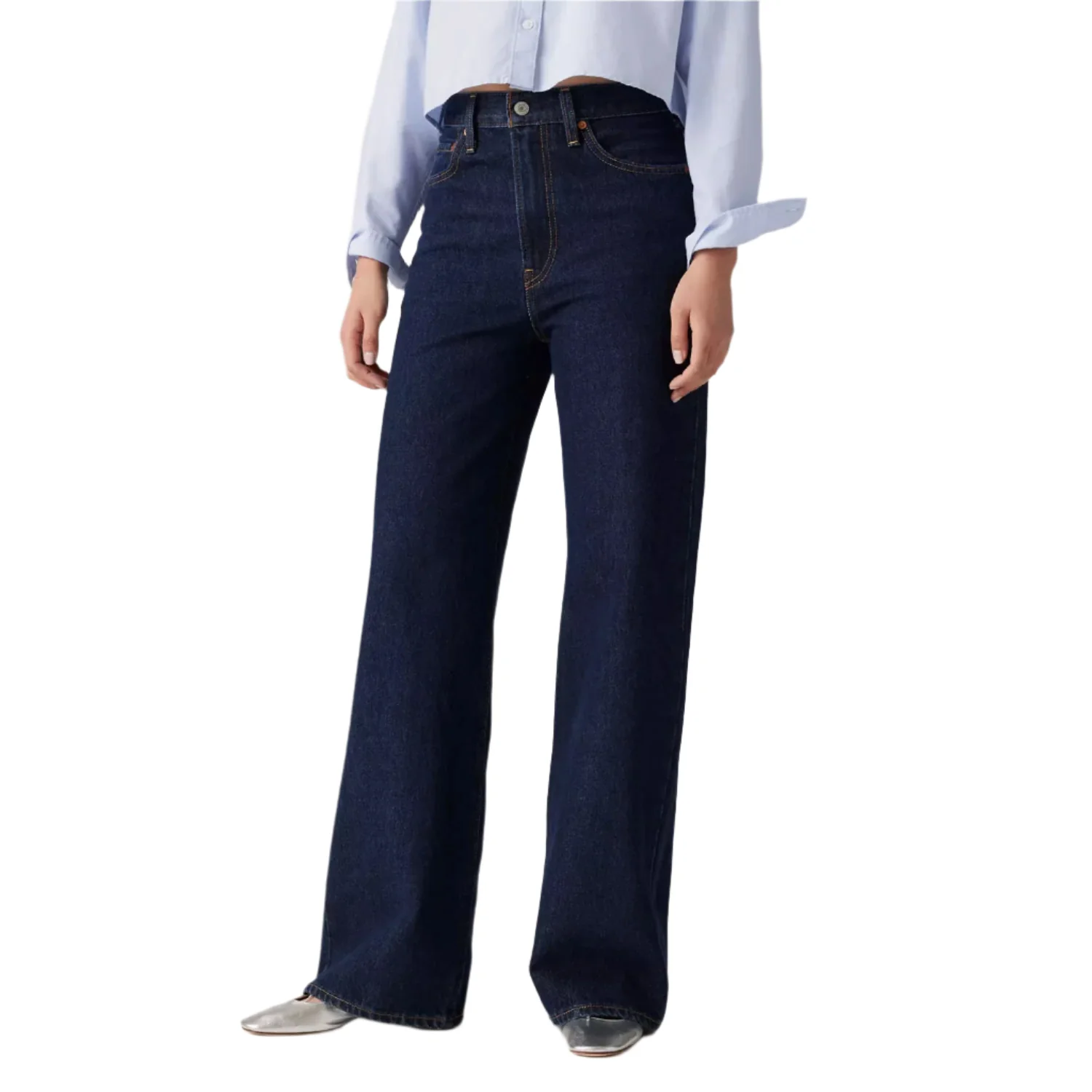 Levis Women's Ribcage Wide Leg H223 Shaded View Jean Dark Indigo/Flat Finish - Image 2