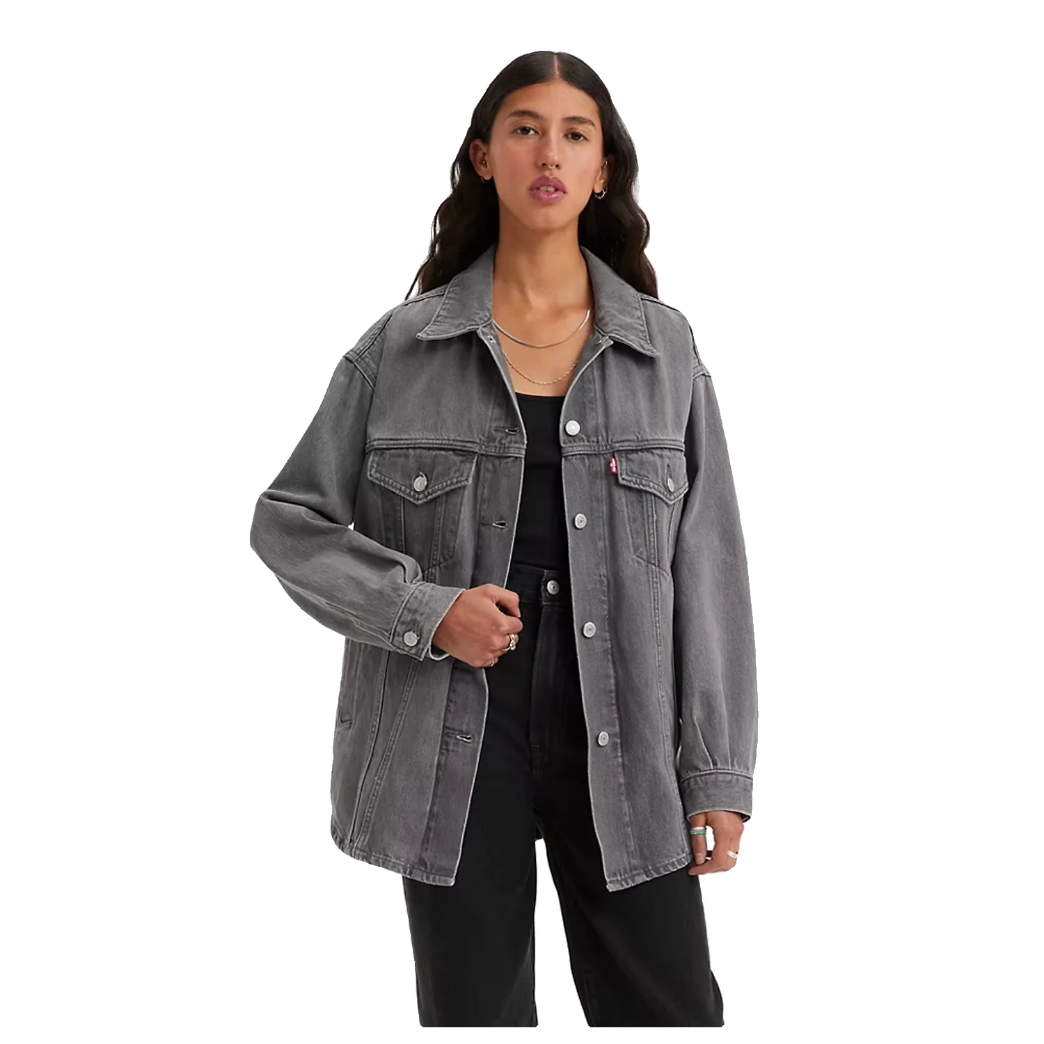 Levis Women's Shacket Trucker It's Shacket Season Black