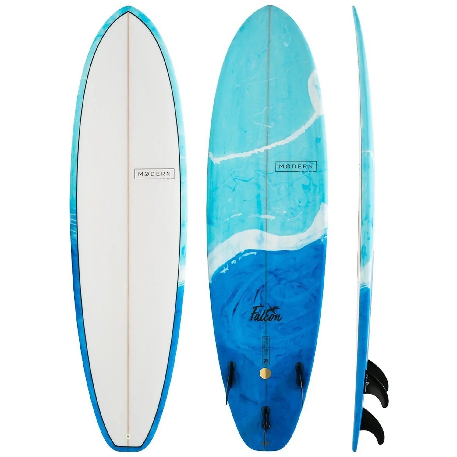 Modern Falcon PU Surfboard Blue Swirl Tint 6'4"