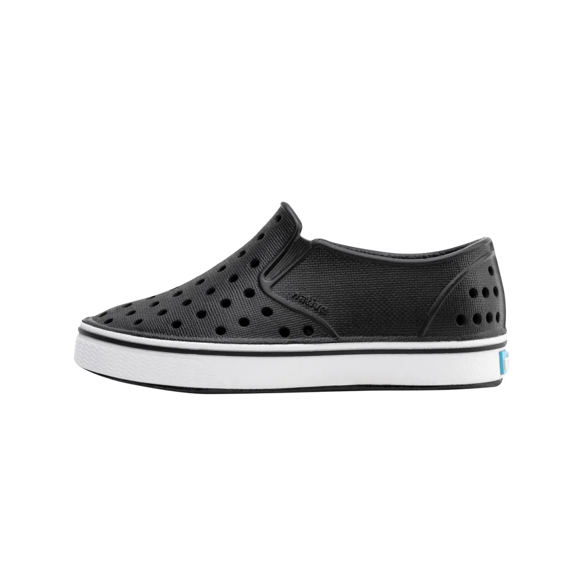 Native Junior Miles Shoe Jiffy Black/Shell White