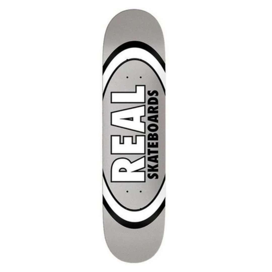 Real Team Classic Oval Skate Deck Silver 7.75"