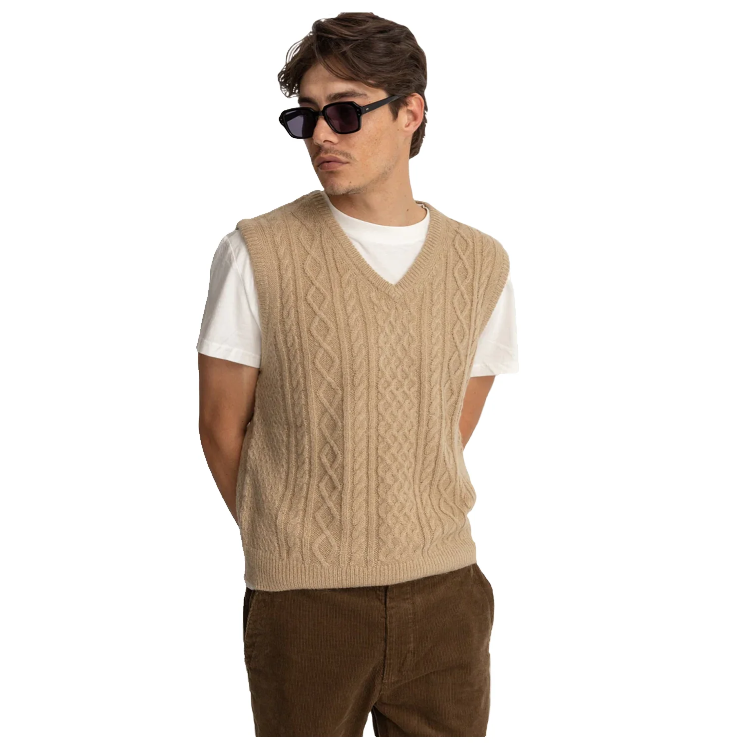 Rhythm Men's Mohair Knit Vest Latte