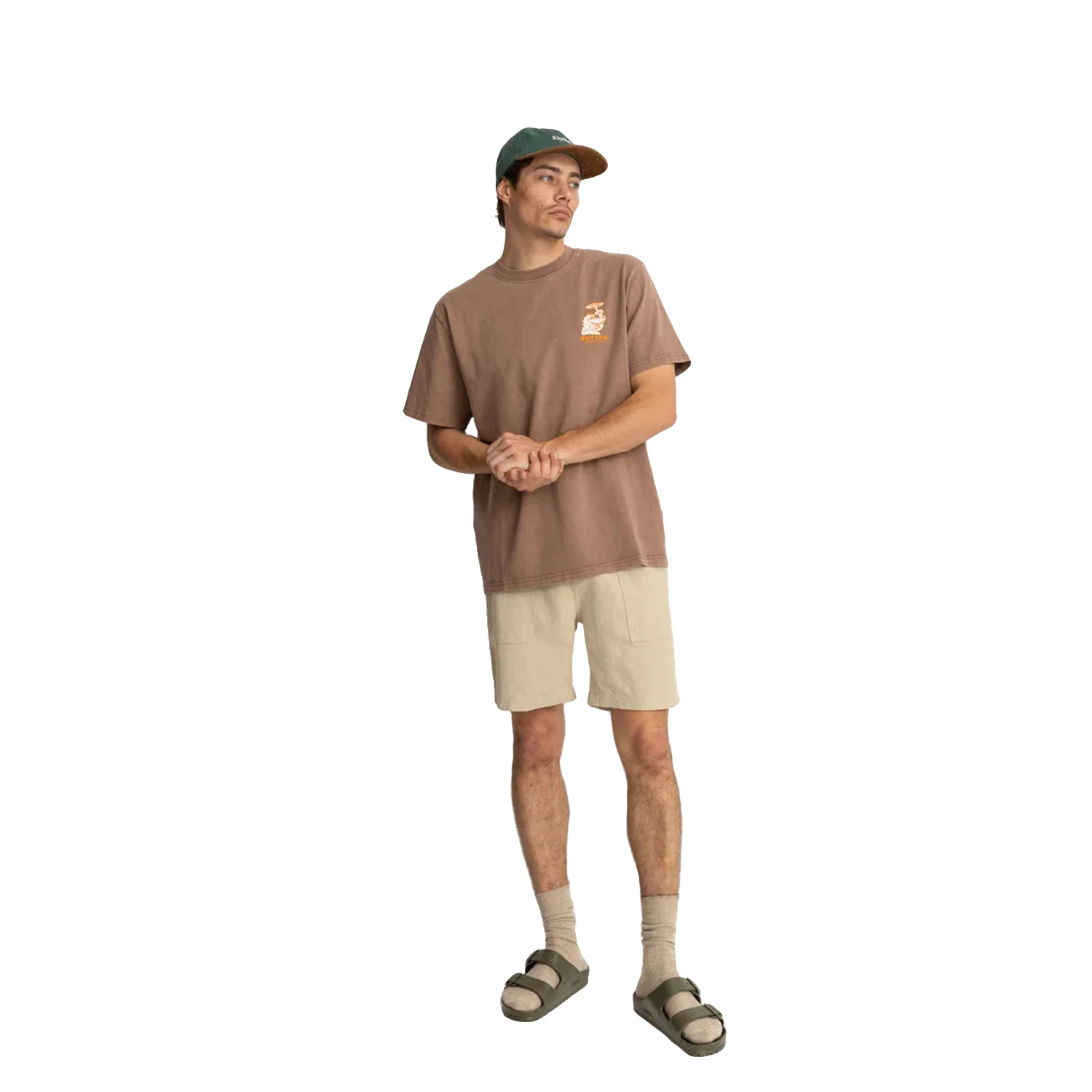 Rhythm Men's Worn Path Textured Linen Short Sand