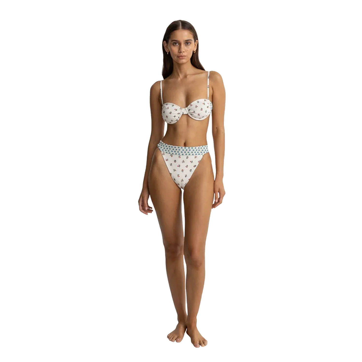 Rhythm Women's Harlow Floral Hi Banded Bottom Natural