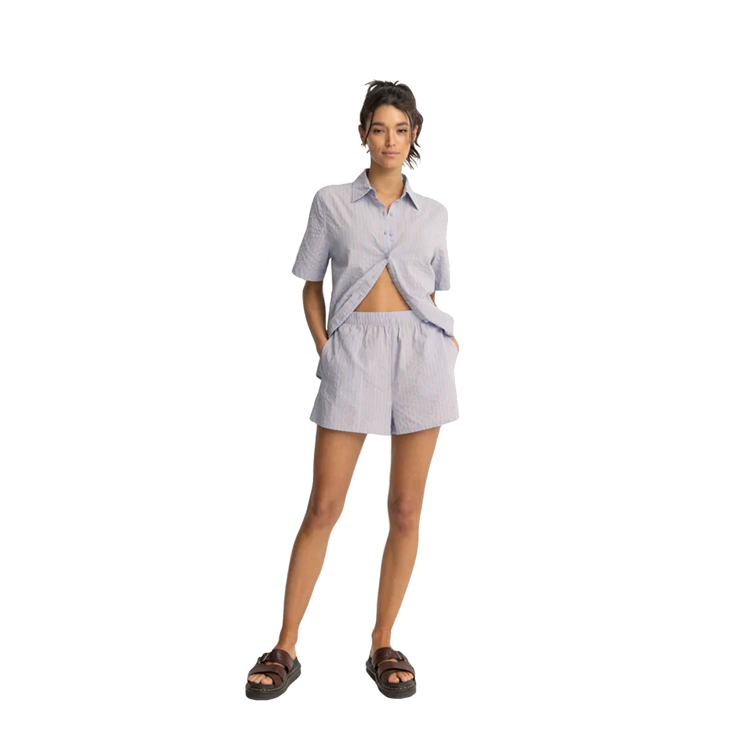 Rhythm Women's Paradiso S/S Shirt Soft Blue
