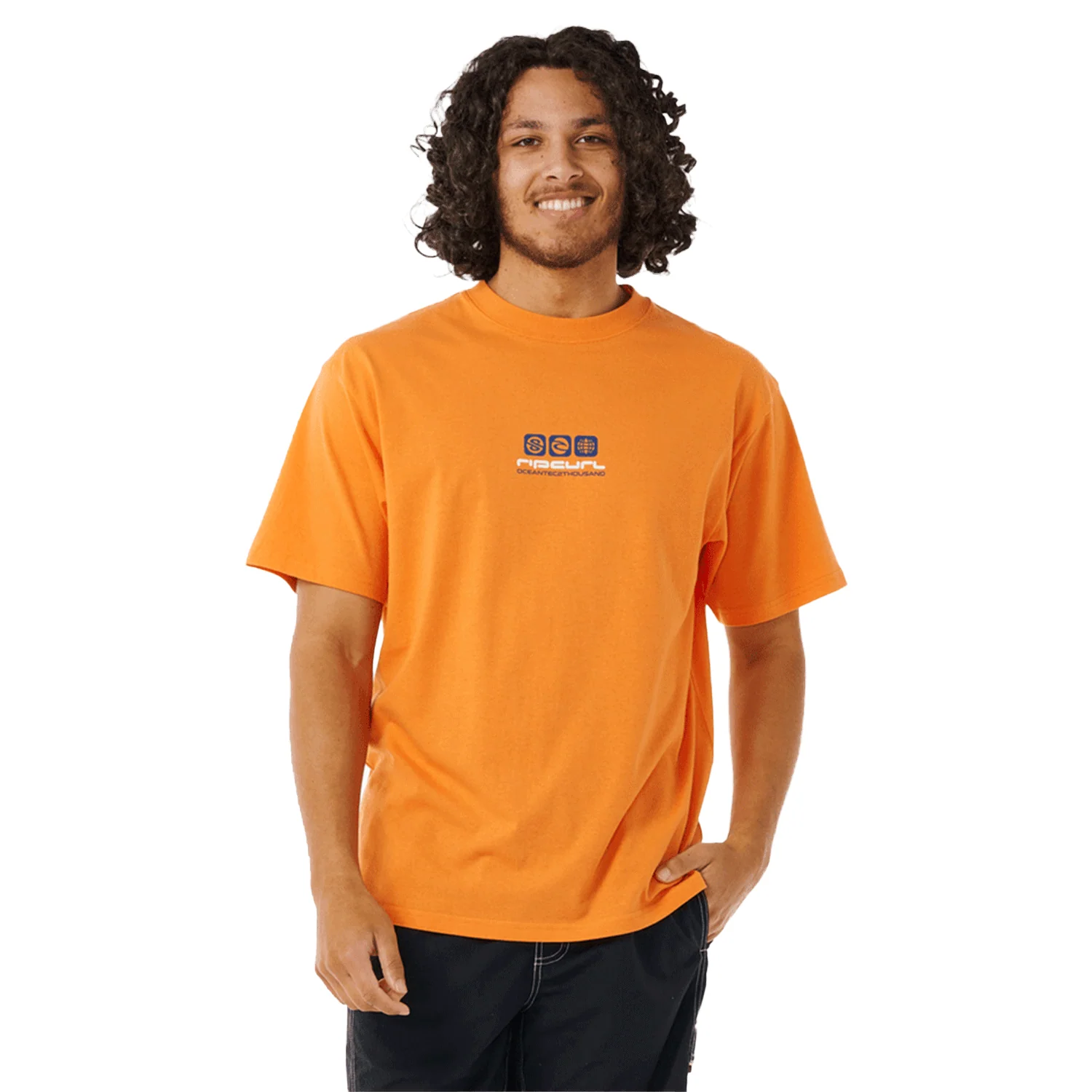 Rip Curl Men's Archive Ocean Tech T Shirt Y2K Orange