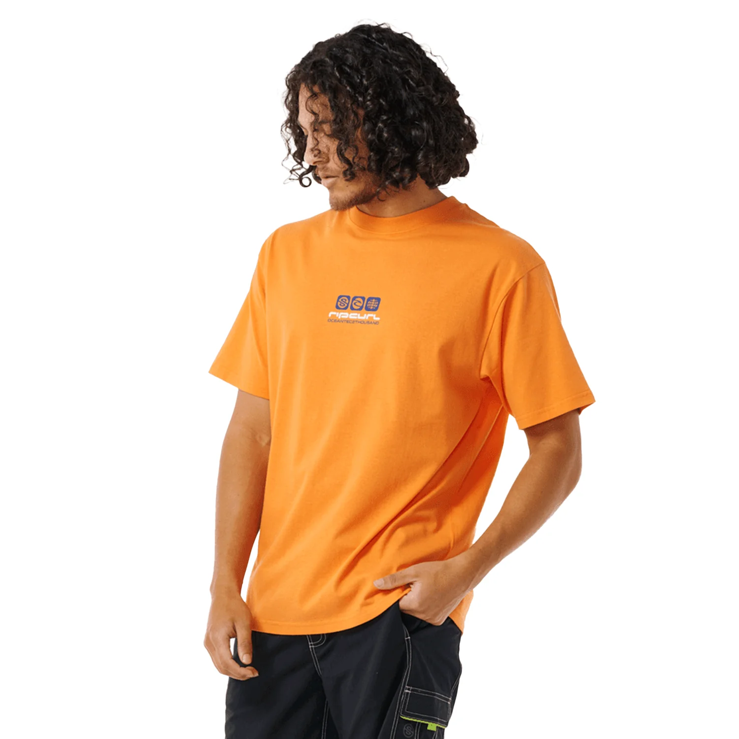 Rip Curl Men's Archive Ocean Tech T Shirt Y2K Orange - Image 2