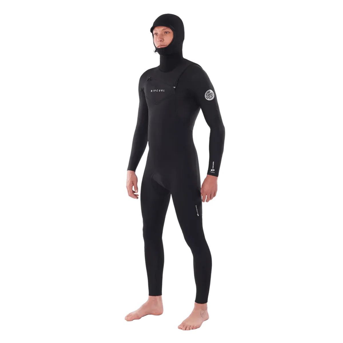 Rip Curl Men's Dawn Patrol 5/4mm Hooded Chest Zip Wetsuit Black