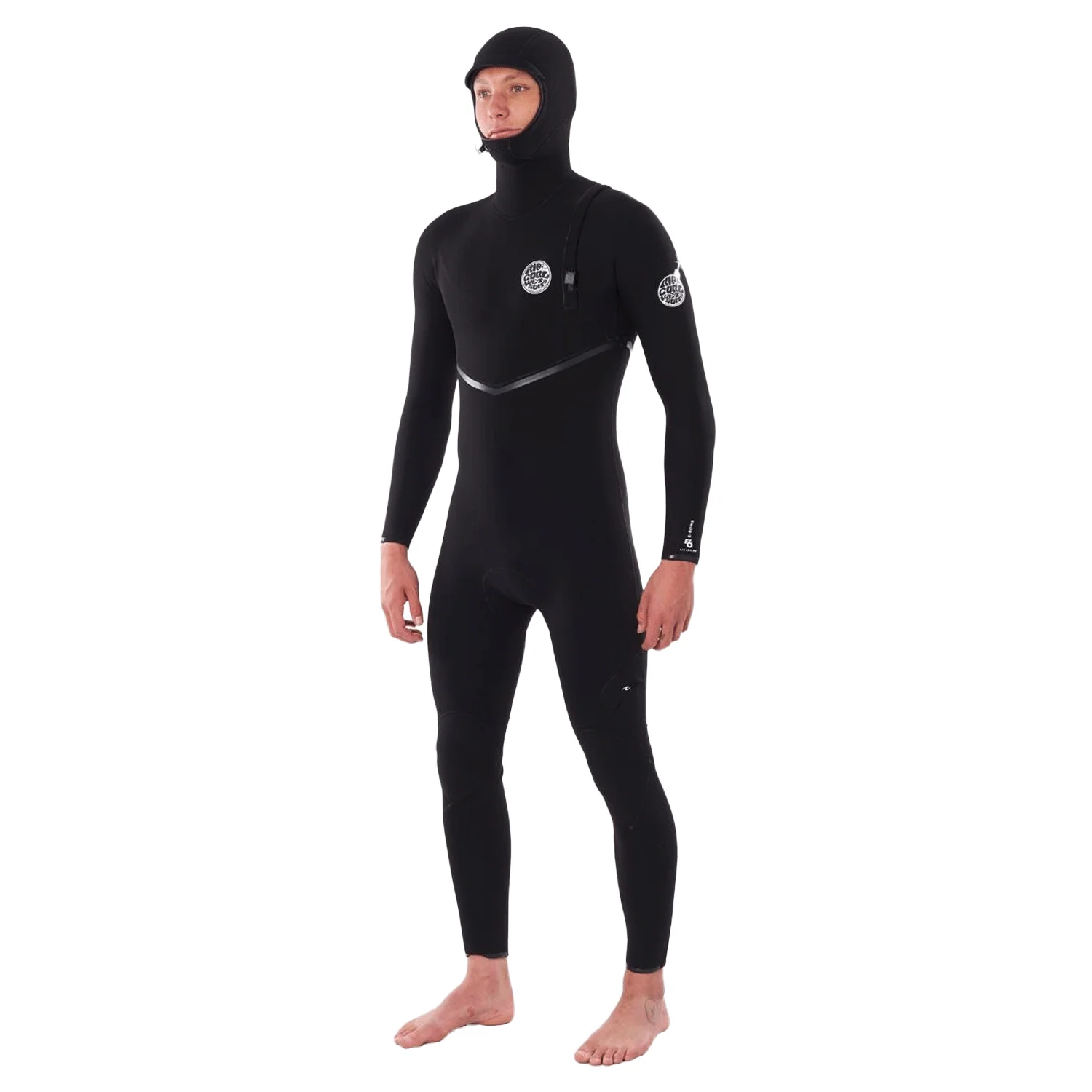 Rip Curl Men's E-Bomb 4/3 Zip Free Hooded Wetsuit Black