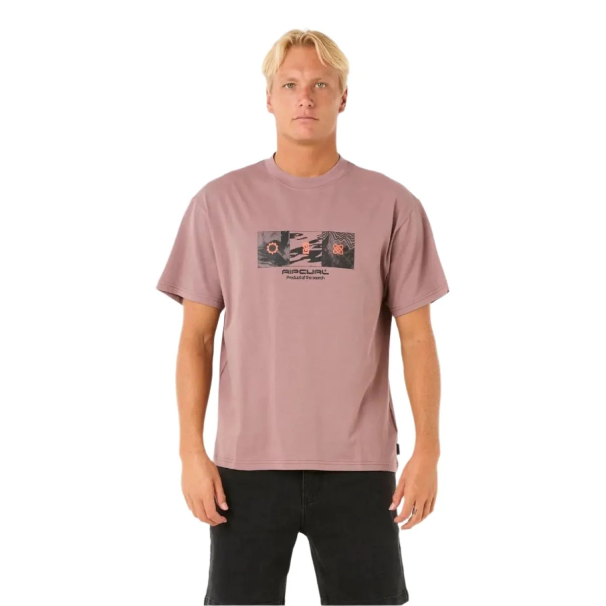 Rip Curl Men's Search Grid T-Shirt Twilight Mauve