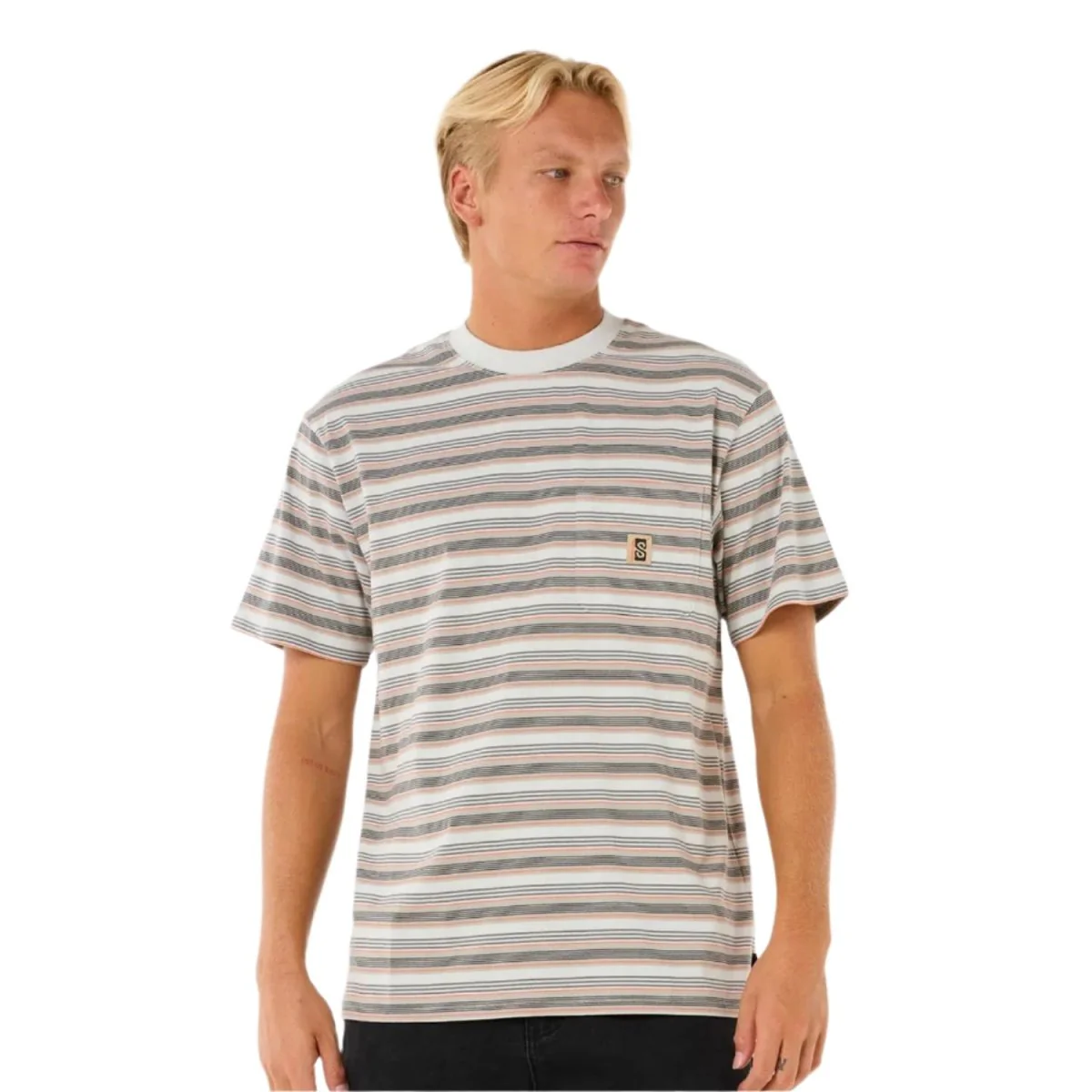 Rip Curl Men's Search Stripe T-Shirt Iced Grey