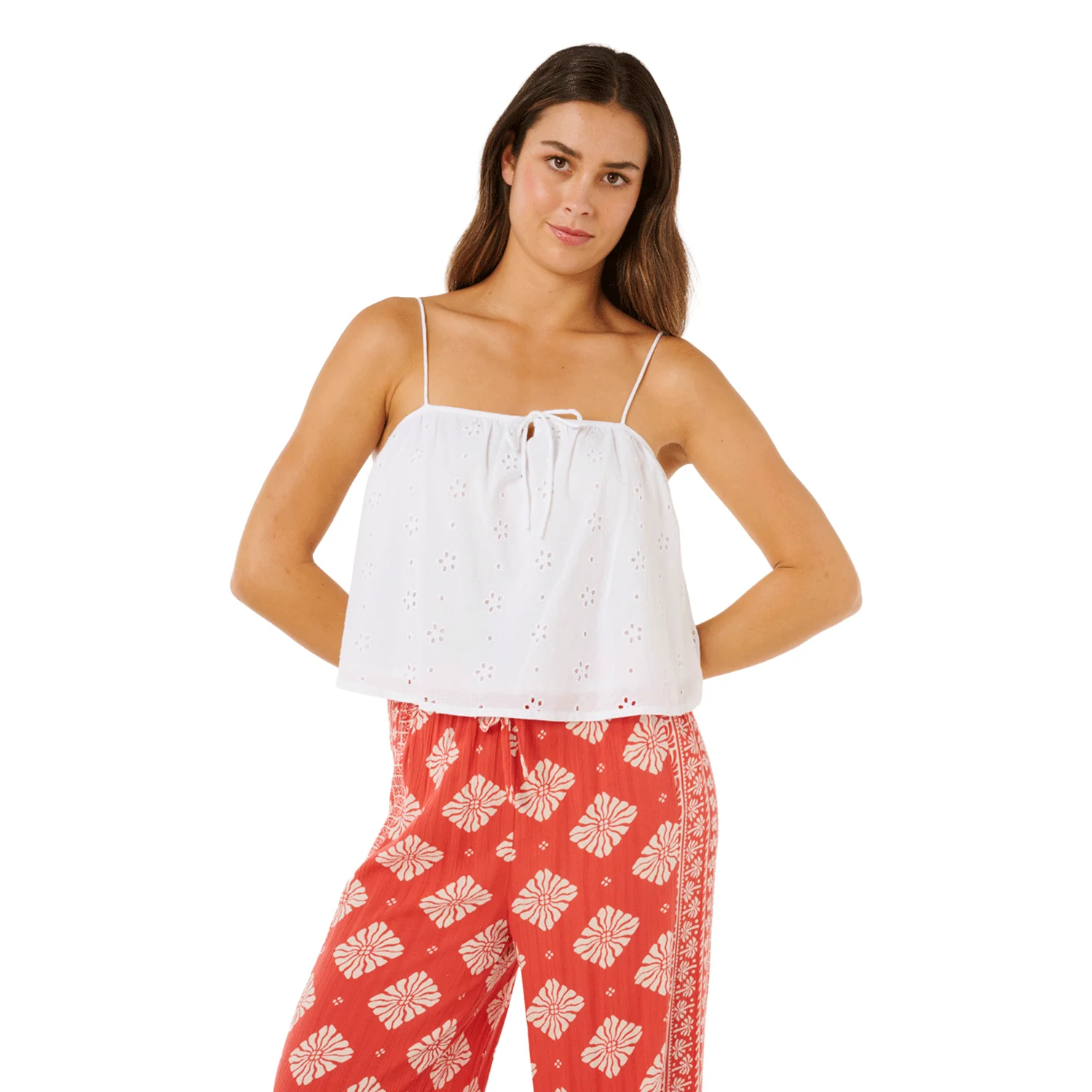 Rip Curl Women's Oasis Broderie Top White
