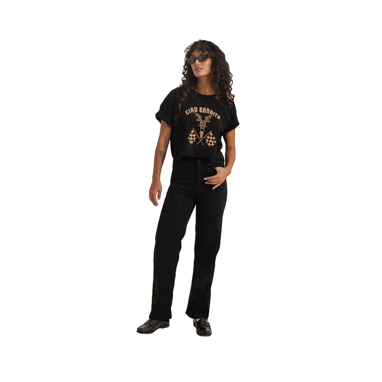 Roark Women's Ciao Cropped Boxy T Shirt Black