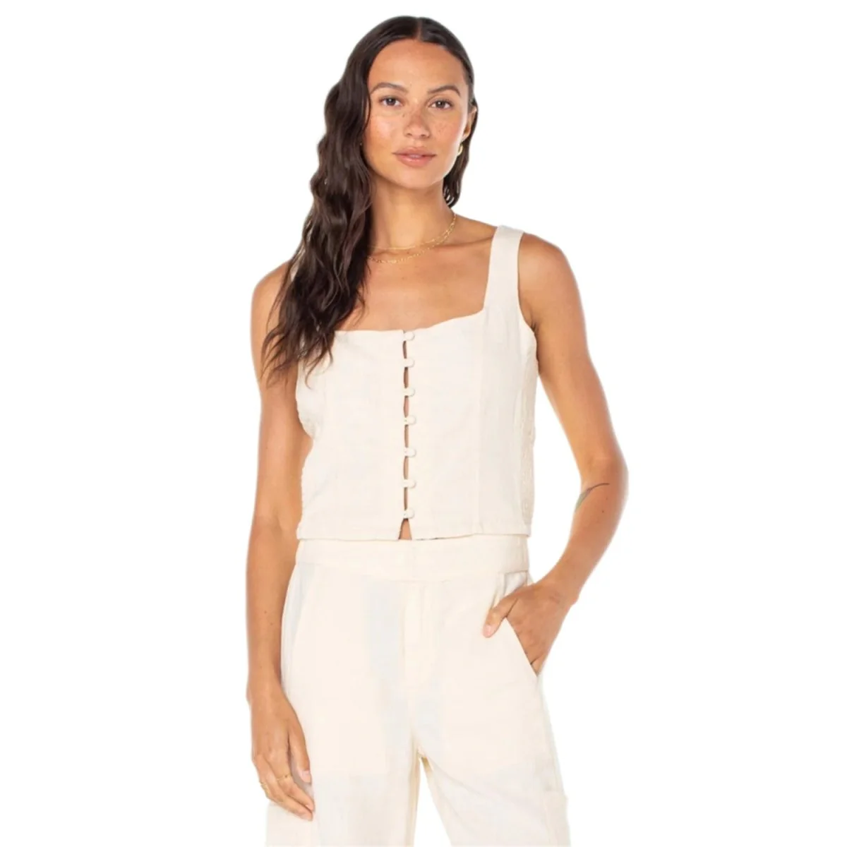 Roxy Women's Maui Sessions Top Parchment