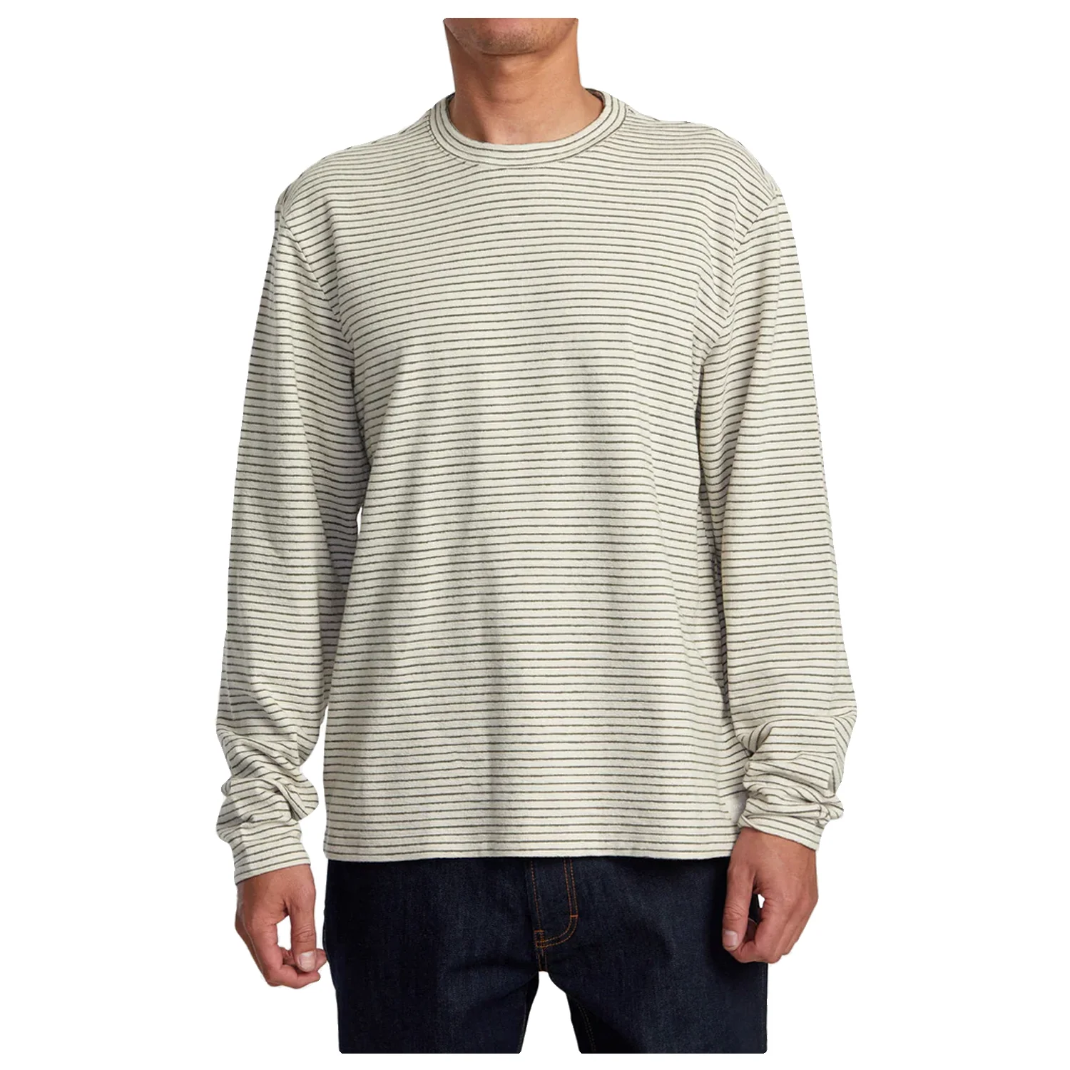 RVCA Men's Vacancy Crew L/S Top Ecru