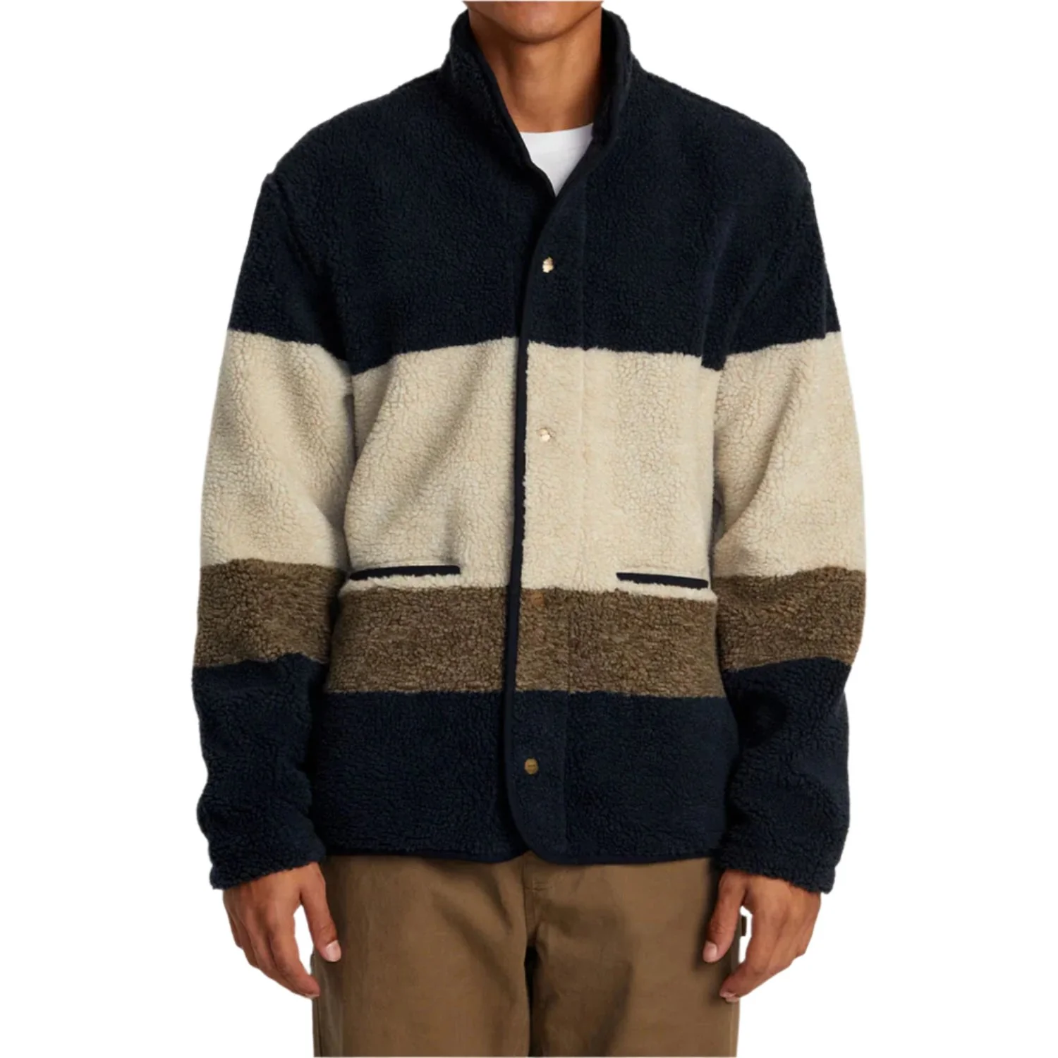 RVCA Men's Westwood Snap Fleece Dark Khaki