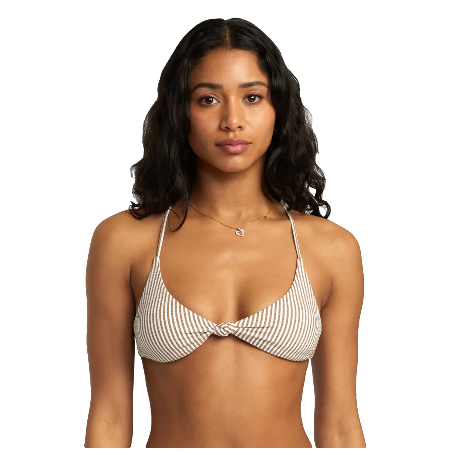 RVCA Women's Linear Knotted Crossback Top Workwear Brown