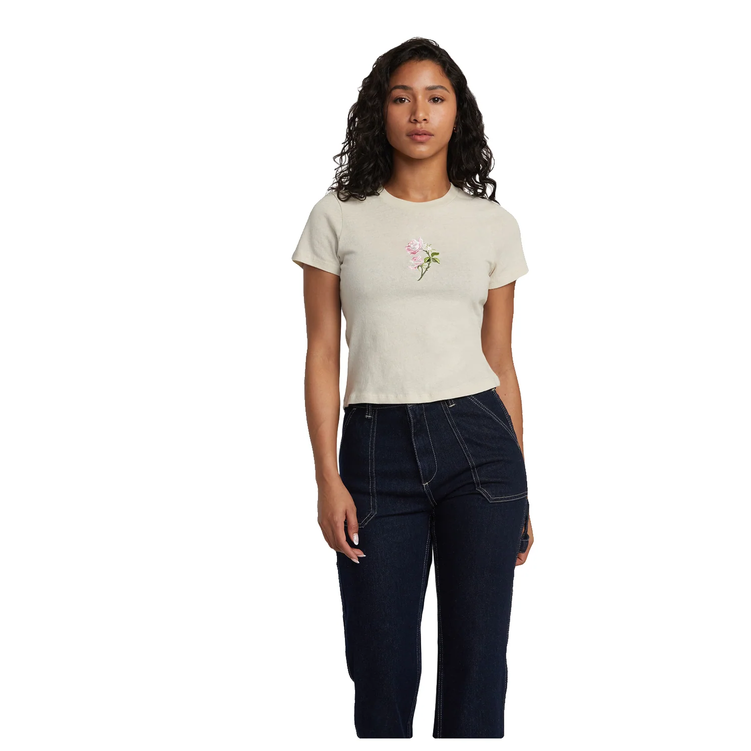 RVCA Women's Stay Wild S/S Tee Latte