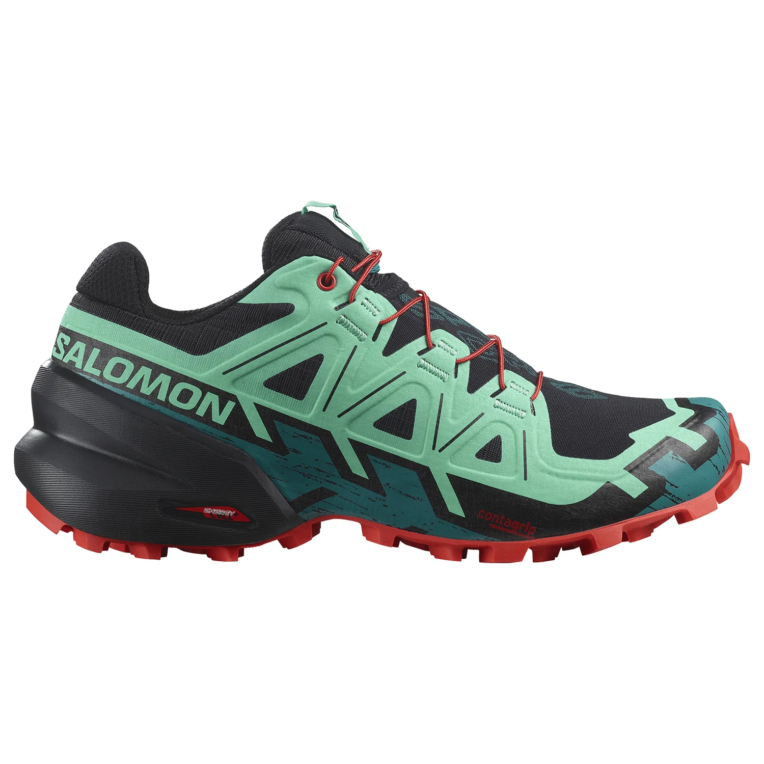 Salomon Women's Speedcross 6 Shoe Black/Biscay Green/Fiery Red