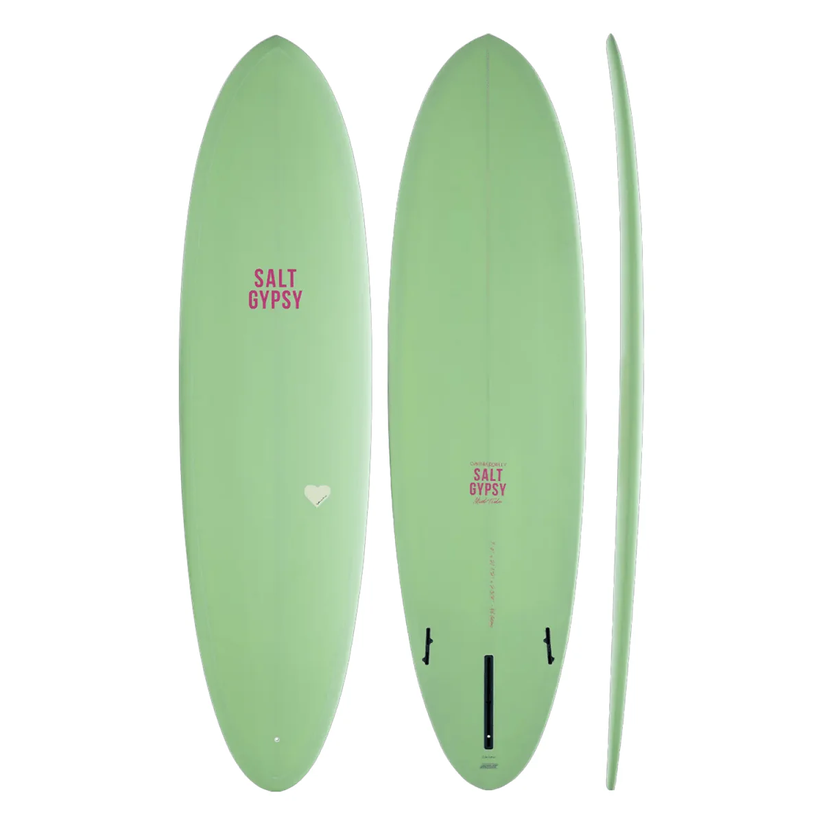 Salt Gypsy x Cynthia Rowley Mid Tide PU Surfboard Pistachio 7'0"